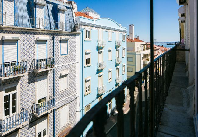 Balcony view of the rental apartment in the city center 