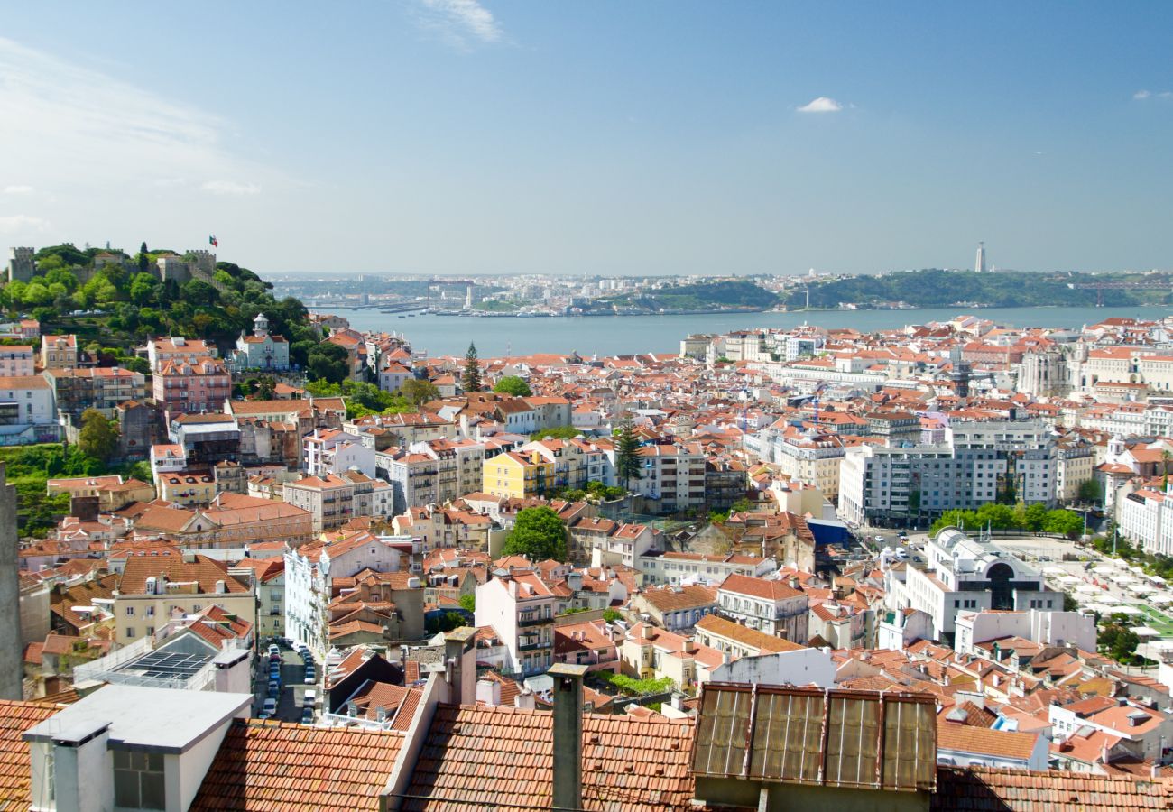 View of Tagus River and Sao Jorge Castle 