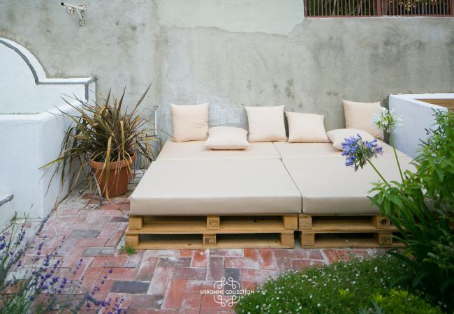 Vintage outdoor sofa to relax after a day of sightseeing